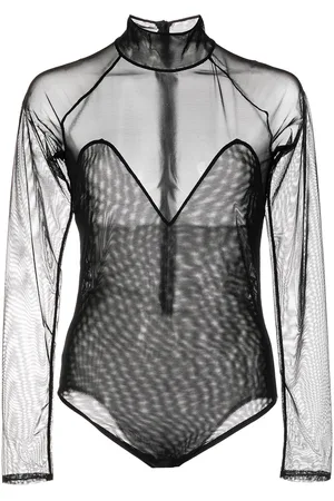 FLEUR DU MAL Long-sleeve mesh bodysuit