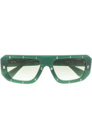 Moschino Logo-print rectangle-frame sunglasses