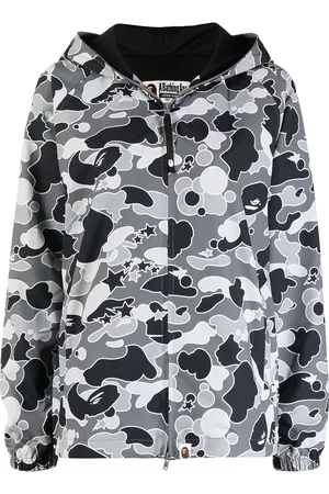 A Bathing Ape Mulher Jaquetas Varsity - Camouflage-print hooded jacket