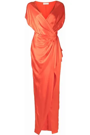 Michelle Mason Wrap drape-detail gown dress