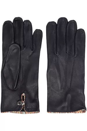 Paul Smith Homem Luvas - Signature Stripe-trimmed leather gloves