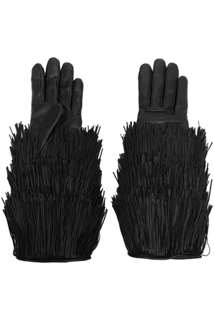 AGNELLE Zelda long-tassel leather gloves