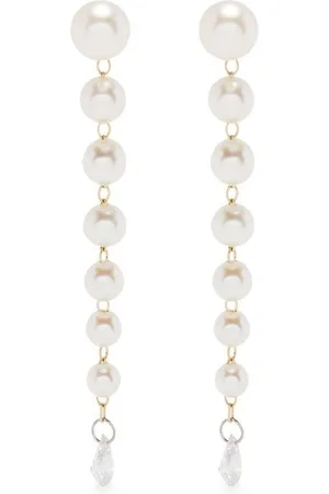 Mizuki 14kt yellow Sea of Beauty pearl and diamond earrings