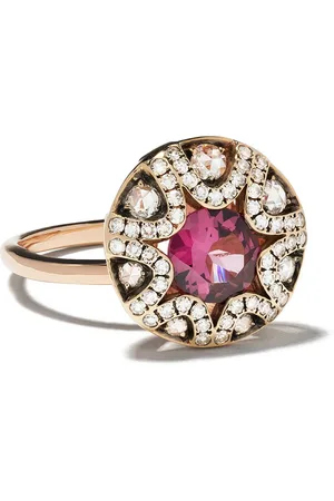 SELIM MOUZANNAR 18kt rose gold diamond rhodolite Mille et Une Nuits ring
