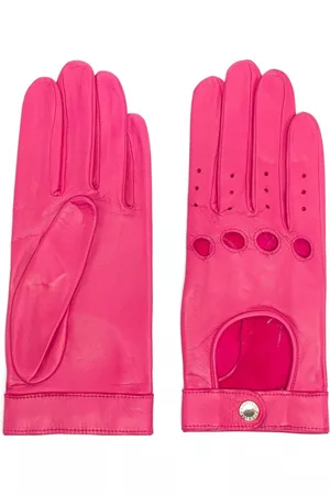 AGNELLE Cut-out leather driving gloves