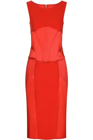 Dolce & Gabbana Corset-detail satin midi dress