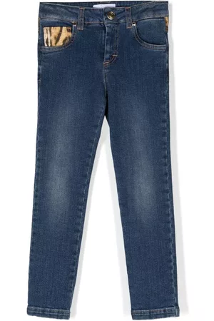 Roberto Cavalli Contrast-panel straight-leg jeans