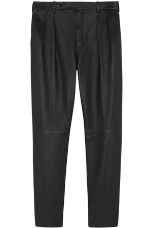 Saint Laurent Pleat-detail leather trousers