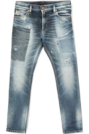 Diesel Kids 1995-J patchwork slim jeans