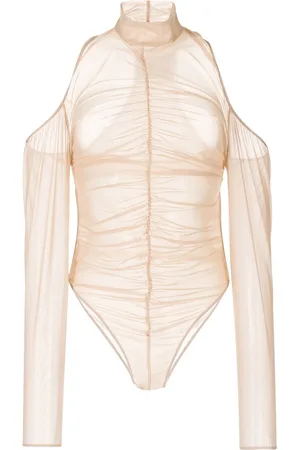 Boyarovskaya Ruched mesh bodysuit