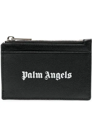 Palm Angels Gothic logo-print zipped cardholder