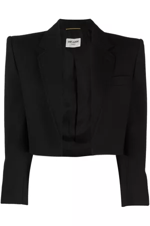 Saint Laurent Mulher Blazer Cropped - Open-front cropped blazer