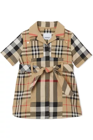 Burberry Bow-front checked shirt dress