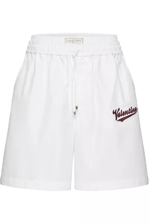 Valentino Homem Calções - Logo-patch cotton shorts
