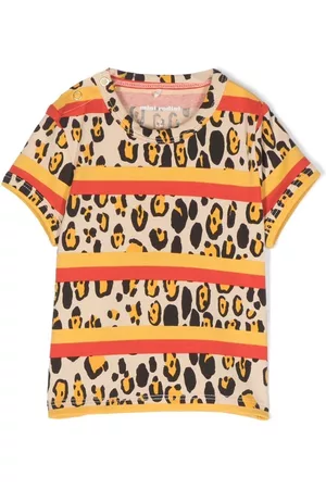 Mini Rodini Menina T-shirts & Manga Curta - Leopard-print crew-neck T-shirt