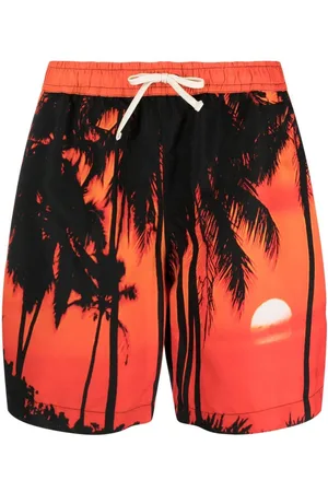 BLUE SKY INN Palm-tree print swim shorts
