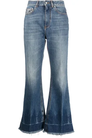 Stella McCartney Frayed-edge cropped jeans