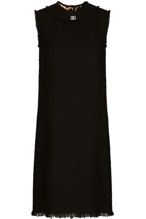 Dolce & Gabbana DG-logo tweed midi dress