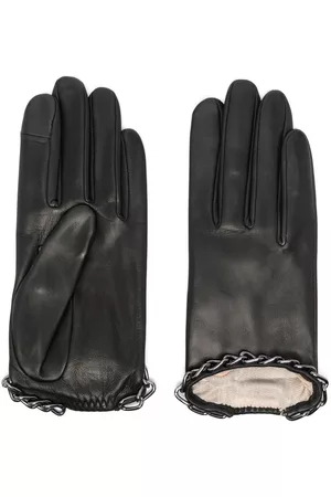 AGNELLE Sophia chain-link leather gloves