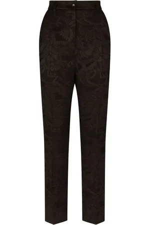 Dolce & Gabbana Floral-jacquard tapered-leg trousers