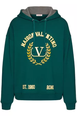 VALENTINO Logo-print cotton hoodie