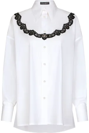 Dolce & Gabbana Lace-insert poplin shirt