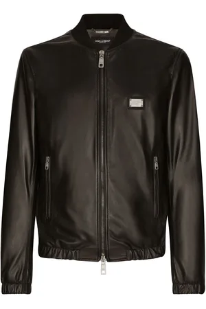 Dolce & Gabbana Logo-appliqu?? leather jacket