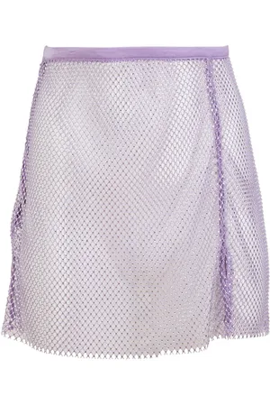FLEUR DU MAL Embellished fishnet mini skirt