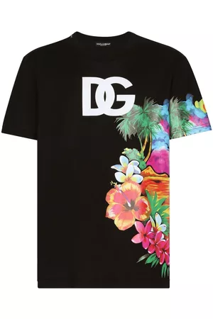 Dolce & Gabbana Homem T-shirts - Floral print DG T-shirt