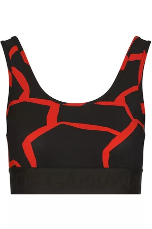 Dolce & Gabbana Mulher Tops de Cavas - Abstract-print cropped top