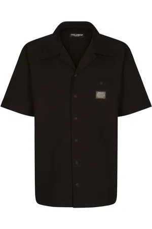 Dolce & Gabbana Logo-tag cotton bowling shirt