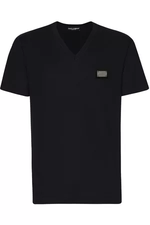 Dolce & Gabbana V-neck logo-plaque T-shirt