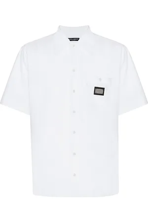 Dolce & Gabbana Logo-tag cotton bowling shirt