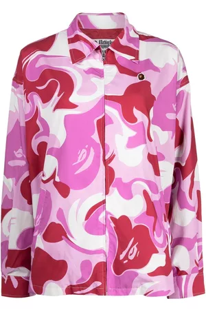 A Bathing Ape Mulher Casacos - Abstract-print zip-up jacket