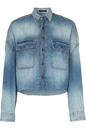 R13 Cropped denim shirt