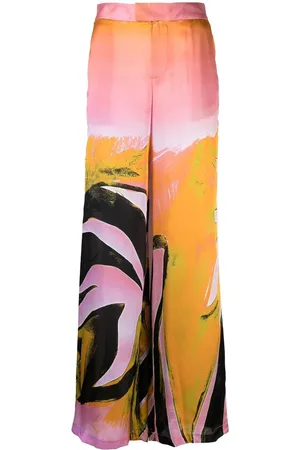 Louisa Ballou All-over graphic print silk trousers