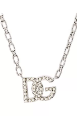Dolce & Gabbana Crystal-embellished logo-pendant necklace