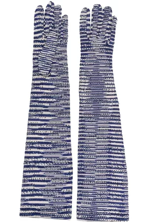 Missoni Mulher Luvas - Striped knitted long gloves