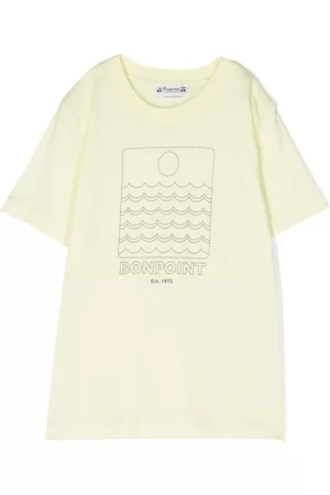 BONPOINT Menina T-shirts & Manga Curta - Waves logo-print T-shirt