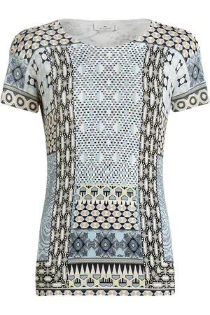Etro Graphic-print knitted silk T-shirt