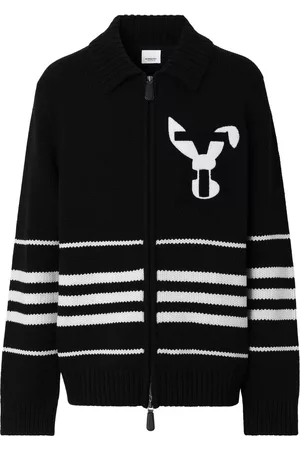 Burberry Homem Casacos Baseball - Rabbit appliqué wool jacket