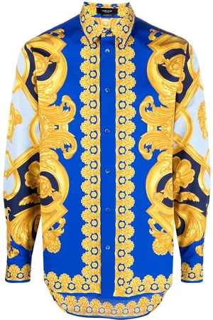 VERSACE Baroque-print cotton shirt