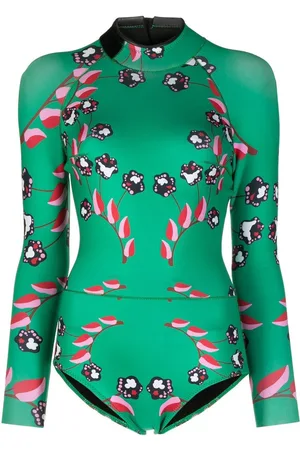 Cynthia Rowley Vine Floral high-cut swimsuit
