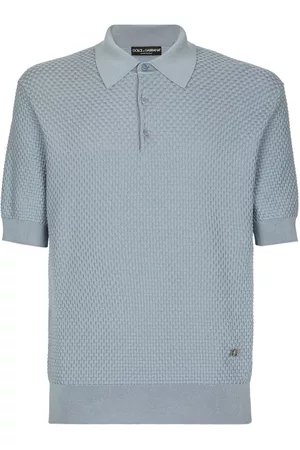 Dolce & Gabbana Waffle-knit short-sleeved polo shirt