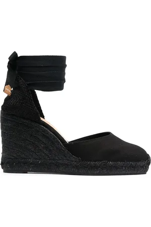 CASTA Tonal wedge-heeled espadrille with ankle ties