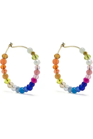 Anni Lu Bead-detail hoop earrings