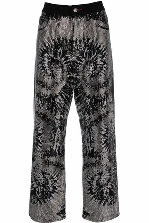 Philipp Plein Embellished wide-leg jeans