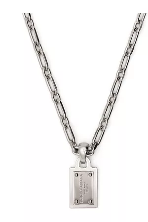 Dolce & Gabbana Homem Colares - Logo-pendant chain-link necklace
