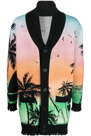 Philipp Plein Hawaii-print button-up cardigan