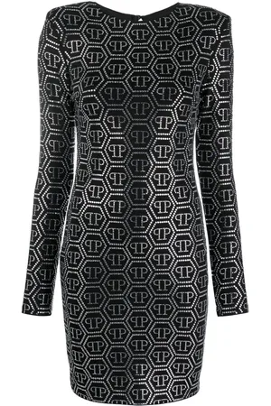 Philipp Plein Sequin-embellished monogram mini dress